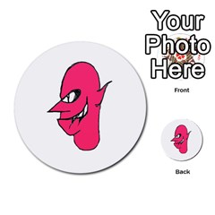 Devil Face Character Illustration Multi-purpose Cards (round)  by dflcprints