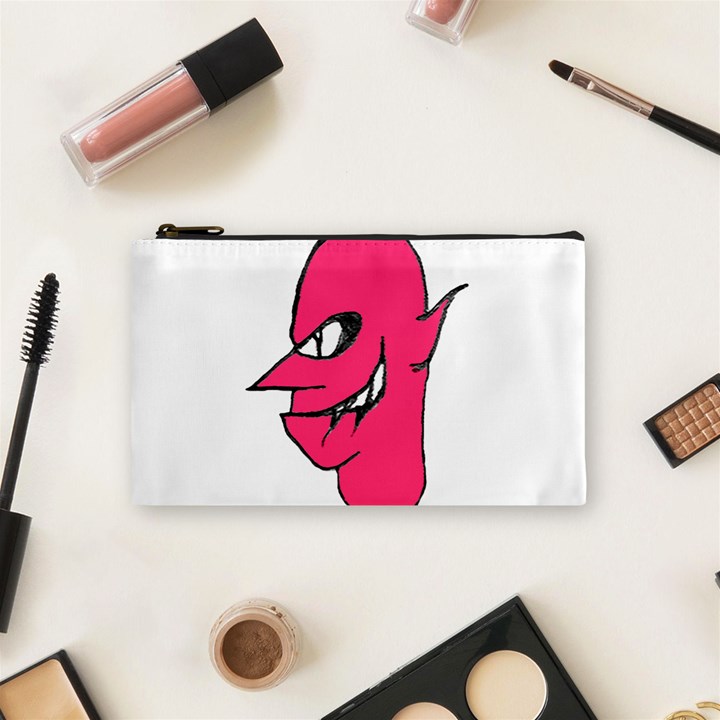 Devil Face Character Illustration Cosmetic Bag (Small) 