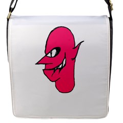 Devil Face Character Illustration Flap Messenger Bag (s) by dflcprints