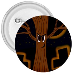 Halloween - Cemetery Evil Tree 3  Buttons by Valentinaart