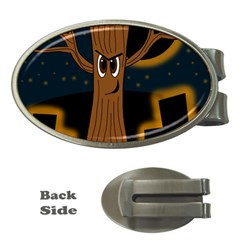 Halloween - Cemetery Evil Tree Money Clips (oval)  by Valentinaart