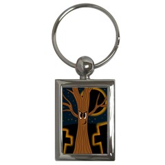 Halloween - Cemetery Evil Tree Key Chains (rectangle)  by Valentinaart