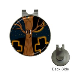 Halloween - Cemetery Evil Tree Hat Clips With Golf Markers by Valentinaart