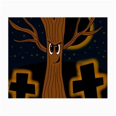 Halloween - Cemetery Evil Tree Small Glasses Cloth by Valentinaart