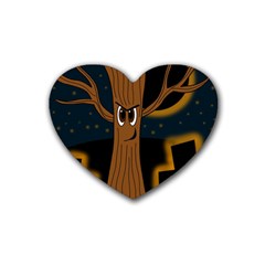 Halloween - Cemetery Evil Tree Heart Coaster (4 Pack)  by Valentinaart