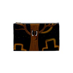 Halloween - Cemetery Evil Tree Cosmetic Bag (small)  by Valentinaart