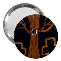 Halloween - Cemetery Evil Tree 3  Handbag Mirrors by Valentinaart