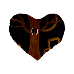 Halloween - Cemetery Evil Tree Standard 16  Premium Heart Shape Cushions by Valentinaart