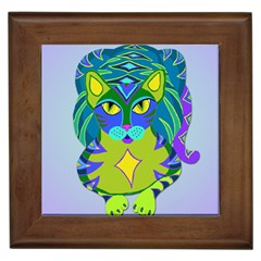 Peacock Tabby Framed Tile by jbyrdyoga