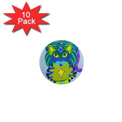 Peacock Tabby 1  Mini Magnet (10 Pack)  by jbyrdyoga