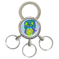 Peacock Tabby 3-ring Key Chains by jbyrdyoga