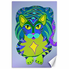 Peacock Tabby Canvas 20  X 30   by jbyrdyoga