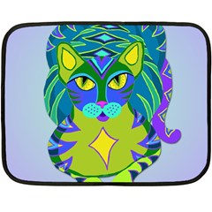 Peacock Tabby Fleece Blanket (mini) by jbyrdyoga