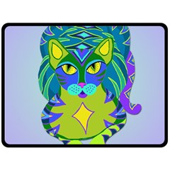 Peacock Tabby Fleece Blanket (large)  by jbyrdyoga