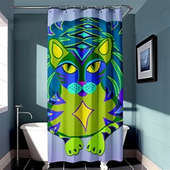 Peacock Tabby Shower Curtain 36  X 72  (stall)  by jbyrdyoga