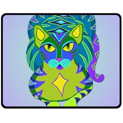 Peacock Tabby Double Sided Fleece Blanket (medium)  by jbyrdyoga