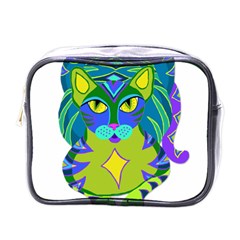 Peacock Tabby  Mini Toiletries Bags by jbyrdyoga