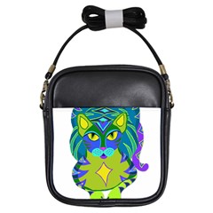 Peacock Tabby  Girls Sling Bags by jbyrdyoga