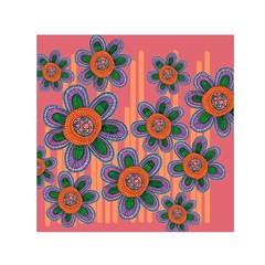 Colorful Floral Dream Small Satin Scarf (square) by DanaeStudio