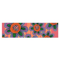 Colorful Floral Dream Satin Scarf (oblong) by DanaeStudio