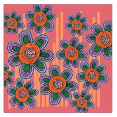 Colorful Floral Dream Large Satin Scarf (square) by DanaeStudio