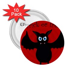 Halloween Bat 2 25  Buttons (10 Pack)  by Valentinaart