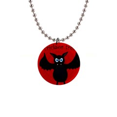 Halloween Bat Button Necklaces by Valentinaart