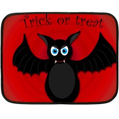 Halloween Bat Fleece Blanket (mini) by Valentinaart