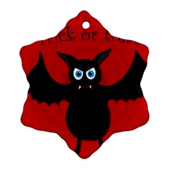 Halloween Bat Snowflake Ornament (2-side) by Valentinaart