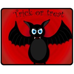 Halloween Bat Double Sided Fleece Blanket (medium)  by Valentinaart