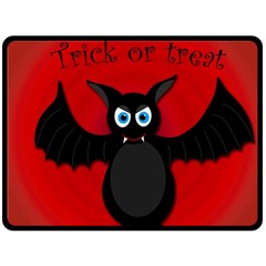 Halloween Bat Double Sided Fleece Blanket (large)  by Valentinaart