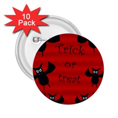 Halloween Bats  2 25  Buttons (10 Pack)  by Valentinaart