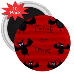 Halloween Bats  3  Magnets (10 Pack)  by Valentinaart