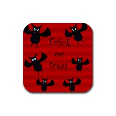 Halloween Bats  Rubber Coaster (square)  by Valentinaart