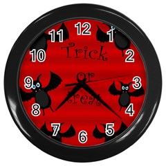 Halloween Bats  Wall Clocks (black) by Valentinaart