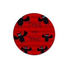 Halloween Bats  Rubber Coaster (round)  by Valentinaart