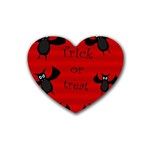 Halloween bats  Rubber Coaster (Heart)  Front