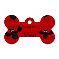 Halloween Bats  Dog Tag Bone (one Side) by Valentinaart