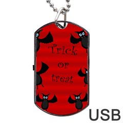 Halloween Bats  Dog Tag Usb Flash (two Sides)  by Valentinaart