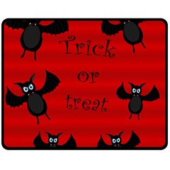 Halloween Bats  Double Sided Fleece Blanket (medium)  by Valentinaart