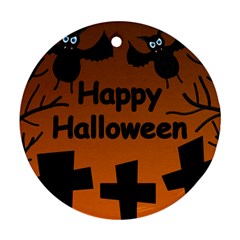 Happy Halloween - Bats On The Cemetery Ornament (round)  by Valentinaart