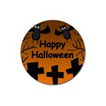 Happy Halloween - bats on the cemetery Magnet 3  (Round) Front