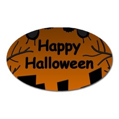 Happy Halloween - Bats On The Cemetery Oval Magnet by Valentinaart