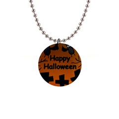 Happy Halloween - Bats On The Cemetery Button Necklaces by Valentinaart