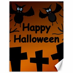 Happy Halloween - Bats On The Cemetery Canvas 12  X 16   by Valentinaart