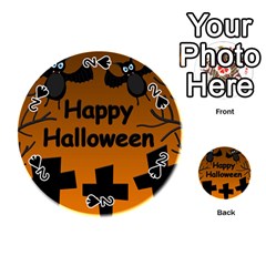 Happy Halloween - Bats On The Cemetery Playing Cards 54 (round) 