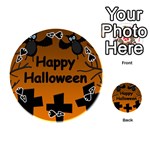 Happy Halloween - bats on the cemetery Playing Cards 54 (Round)  Front - Spade4