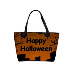 Happy Halloween - Bats On The Cemetery Shoulder Handbags by Valentinaart