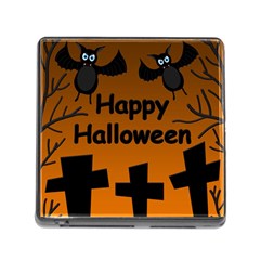 Happy Halloween - Bats On The Cemetery Memory Card Reader (square) by Valentinaart