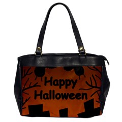 Happy Halloween - Bats On The Cemetery Office Handbags by Valentinaart